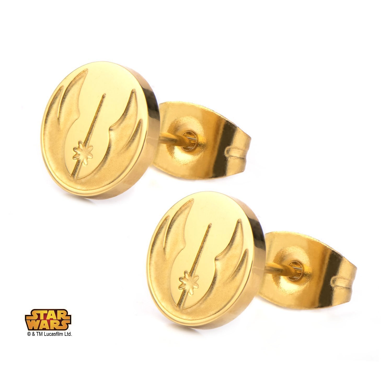 star wars earrings gold