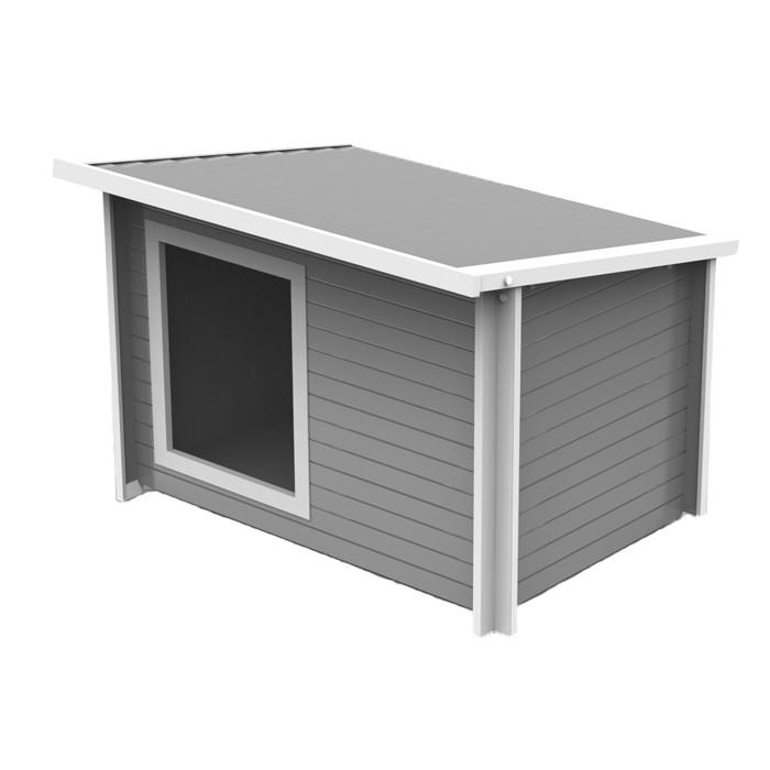 Ecoflex Rustic Lodge Dog Kennel Grey petbuy PetBuy