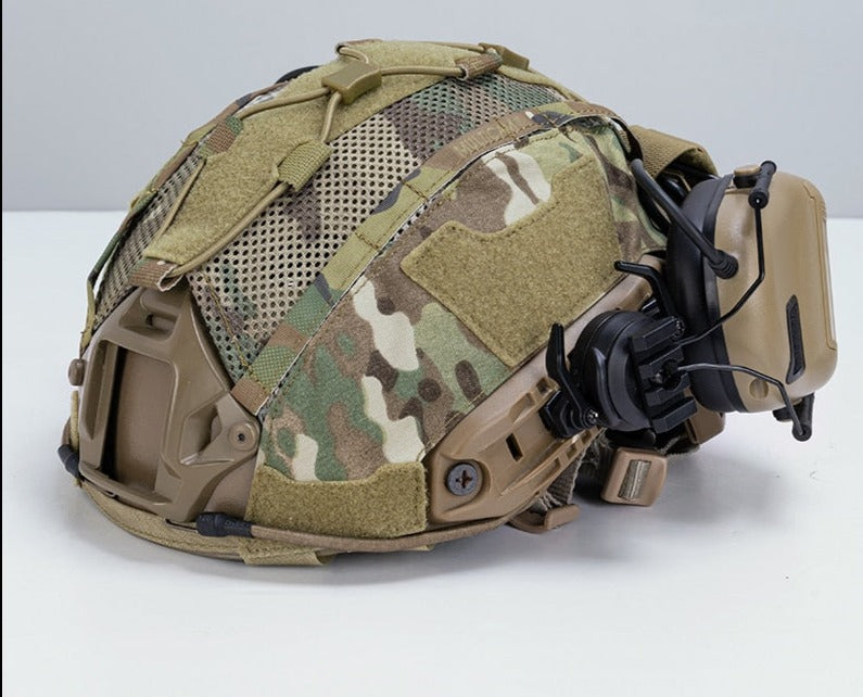US Tactical Helmet Cover with NVG Battery Pouch for Accessories (M/L Sizes)