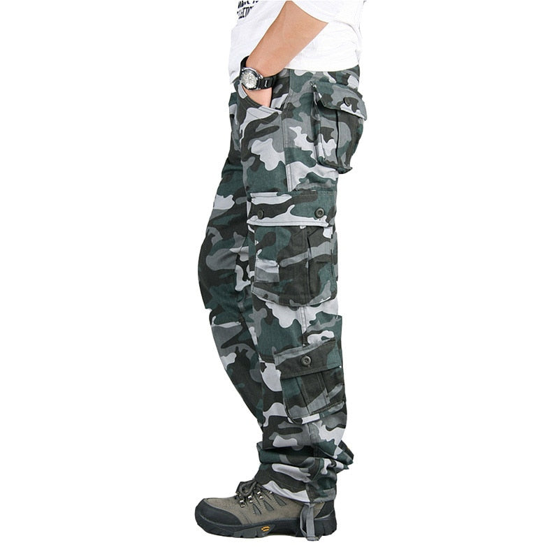 Pantalon Militaire à poches multiples pour homme, Pantalon tactique, droit, Long, coutures résistantes (idéal pour militaire en activité)