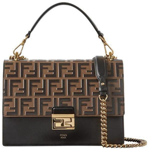 fendi kan i black leather bag