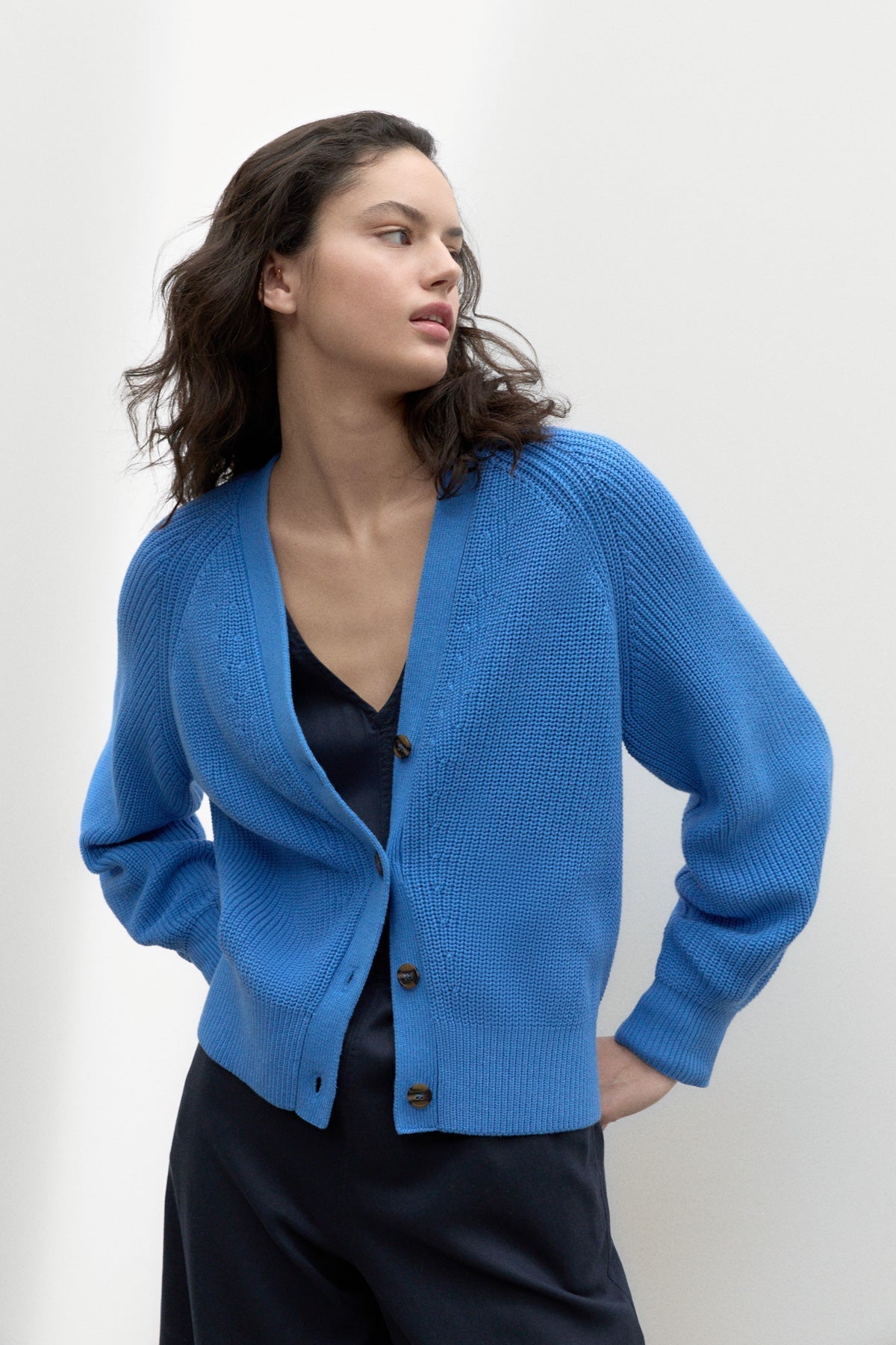 CHAQUETA DE PUNTO LIMA AZUL