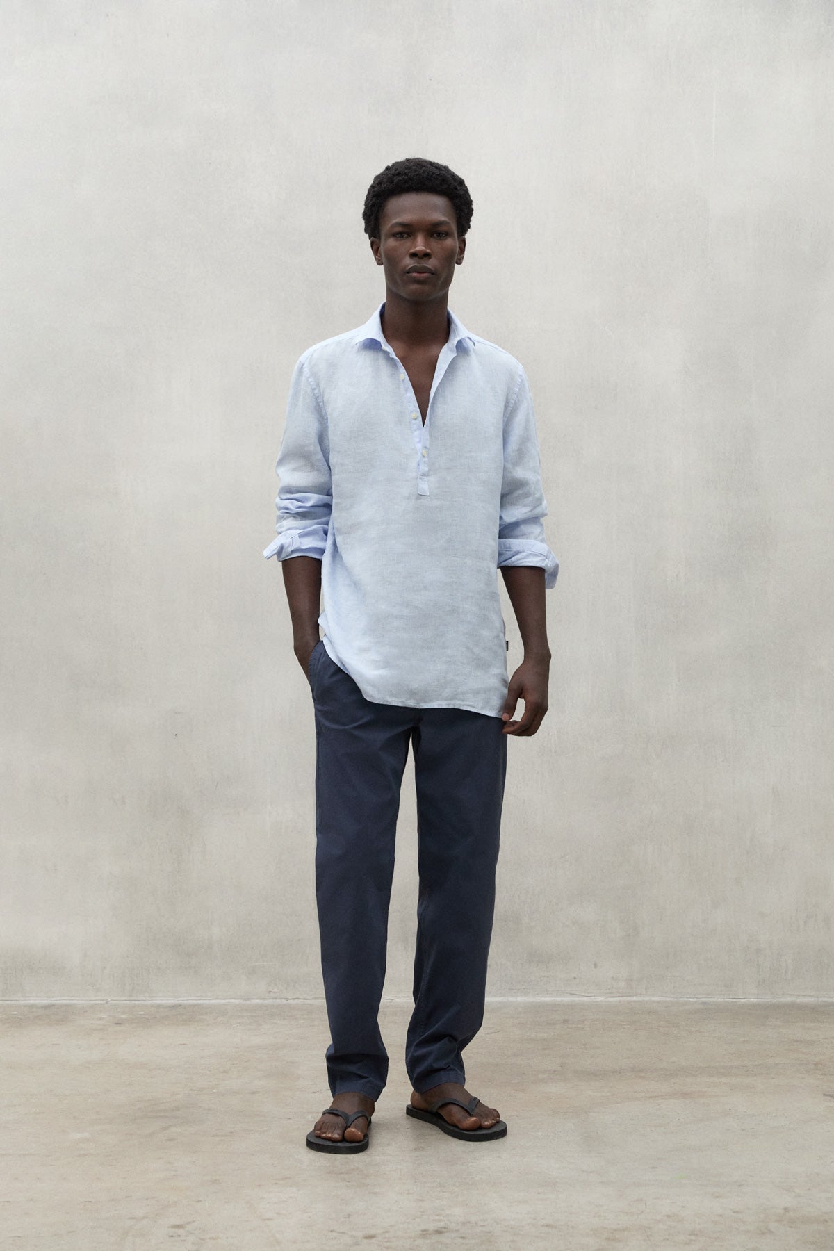 BLUE POLINO  STRIPED LINEN SHIRT