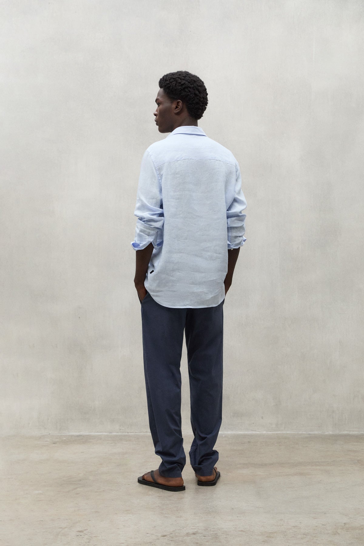 BLUE POLINO  STRIPED LINEN SHIRT