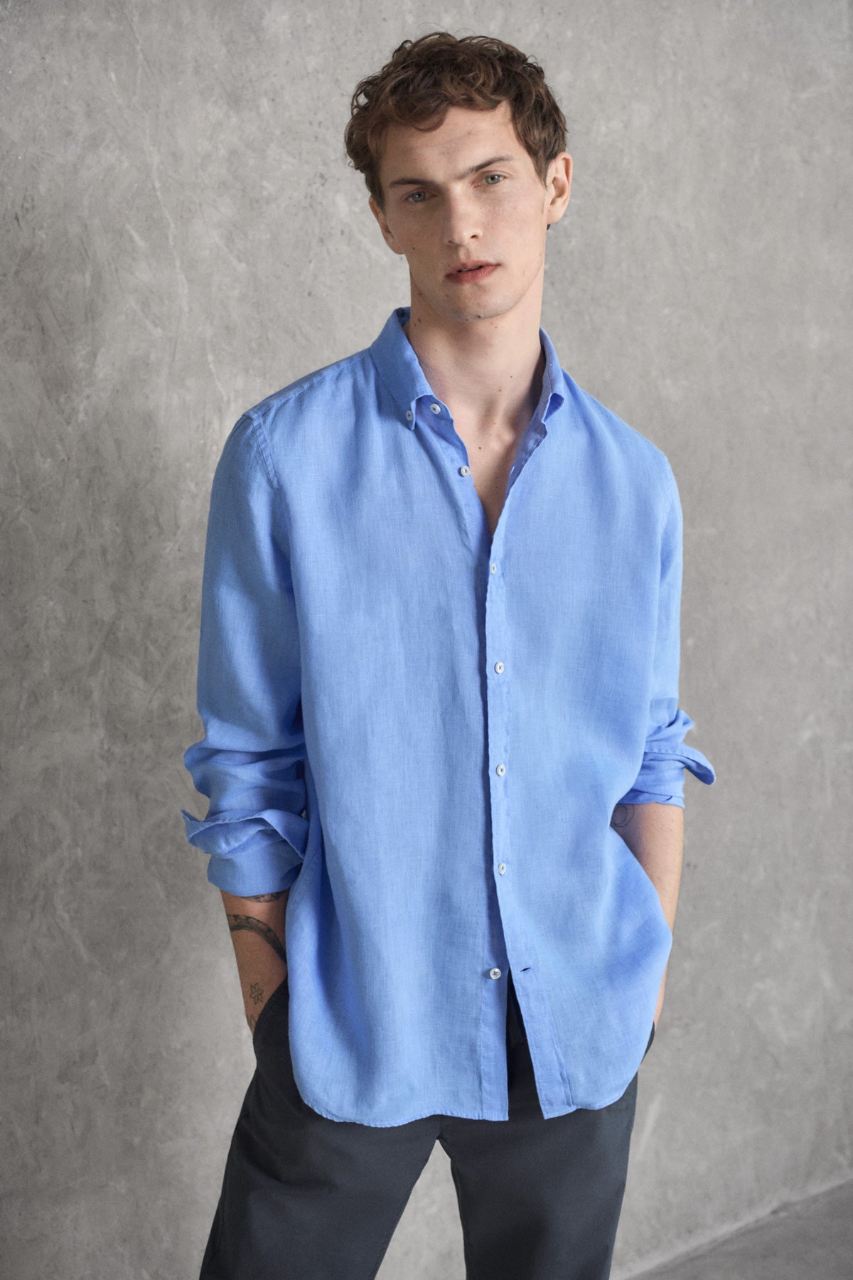 CHEMISE EN LIN MALIBU BLEUE