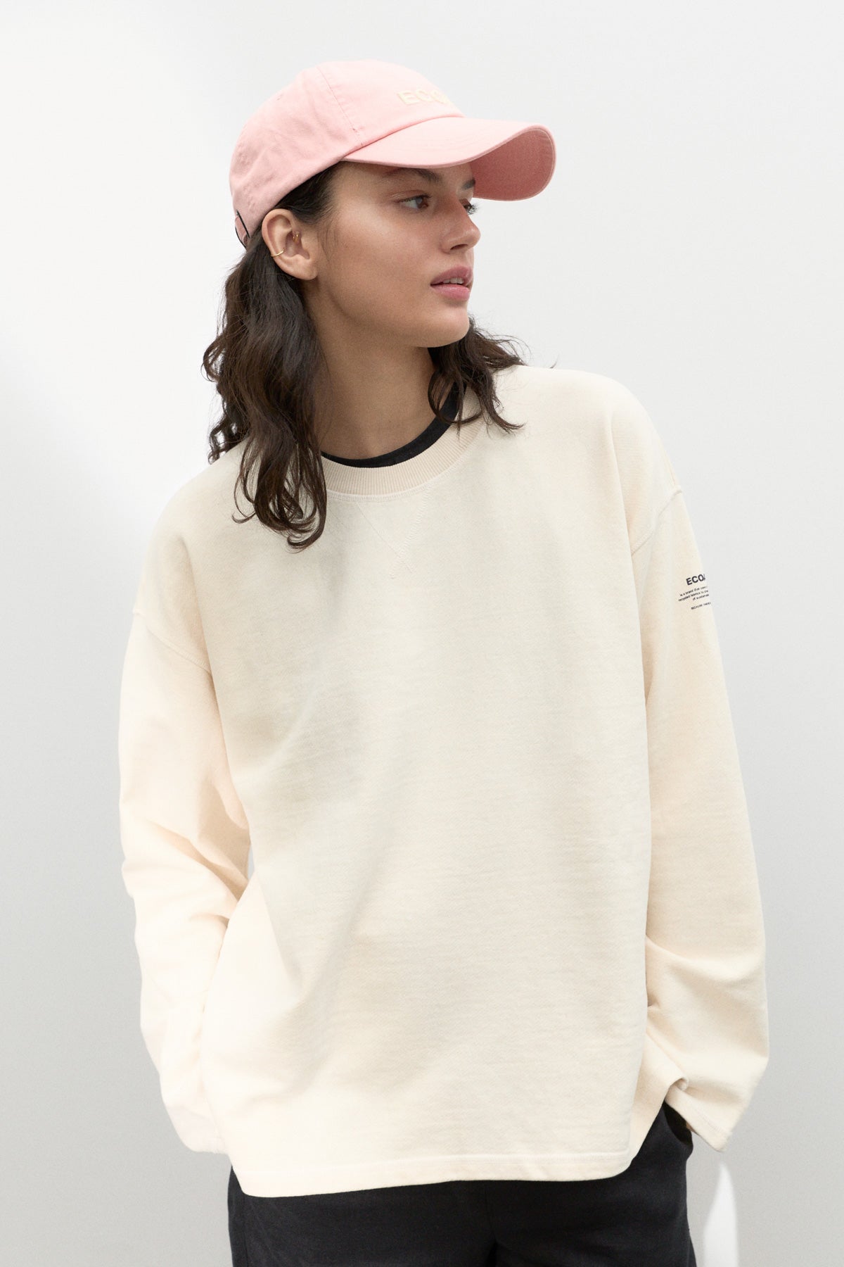 SUDADERA OVERSIZE COTTON BLANCA