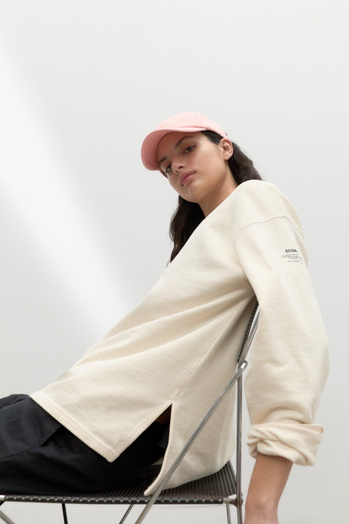 SUDADERA OVERSIZE COTTON BLANCA