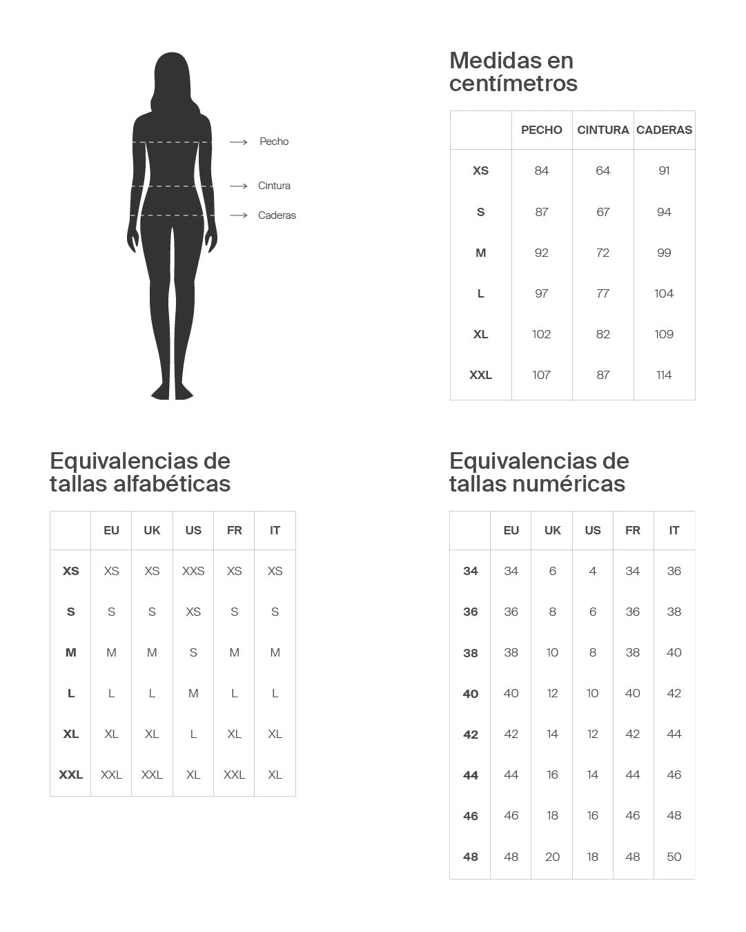 Guia de tallas Mujer – ECOALF