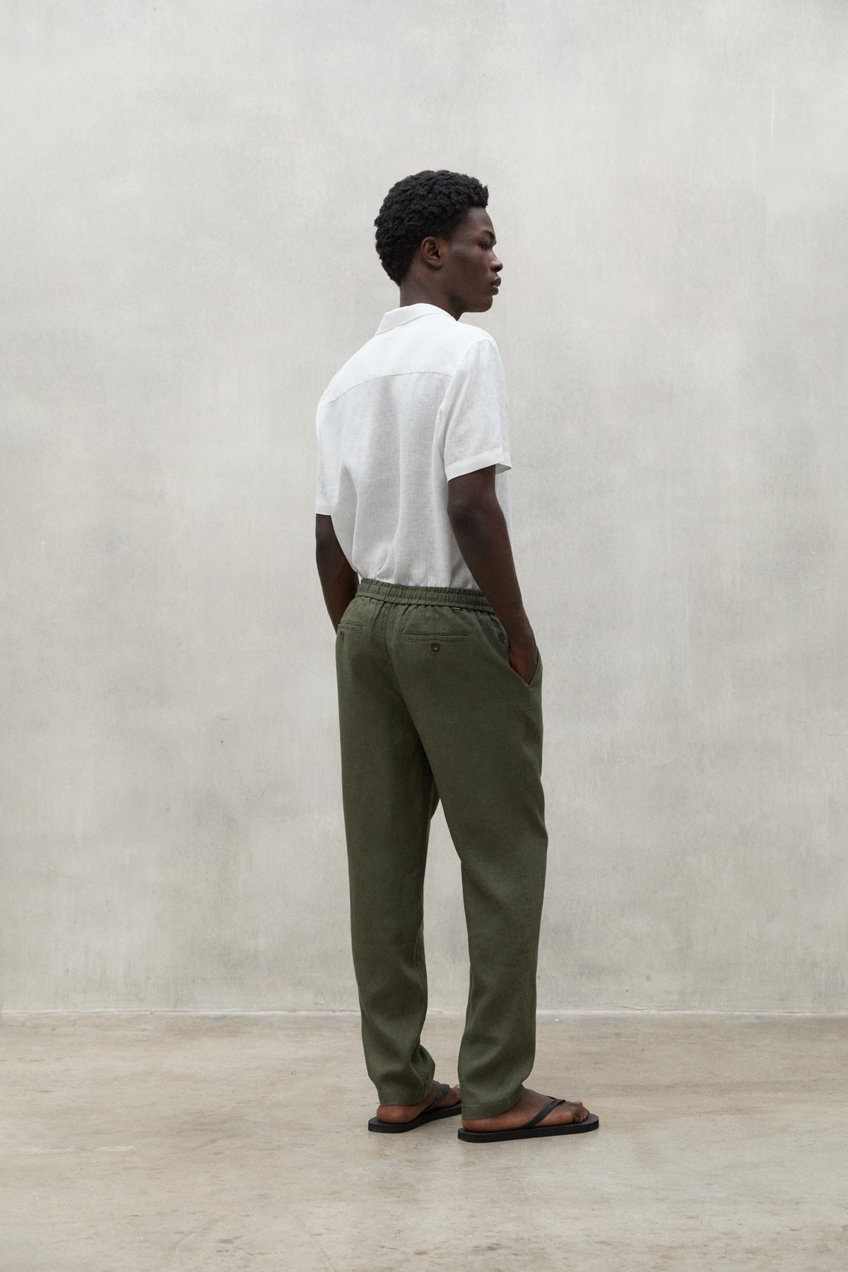 GREEN ETHICA LINEN TROUSERS