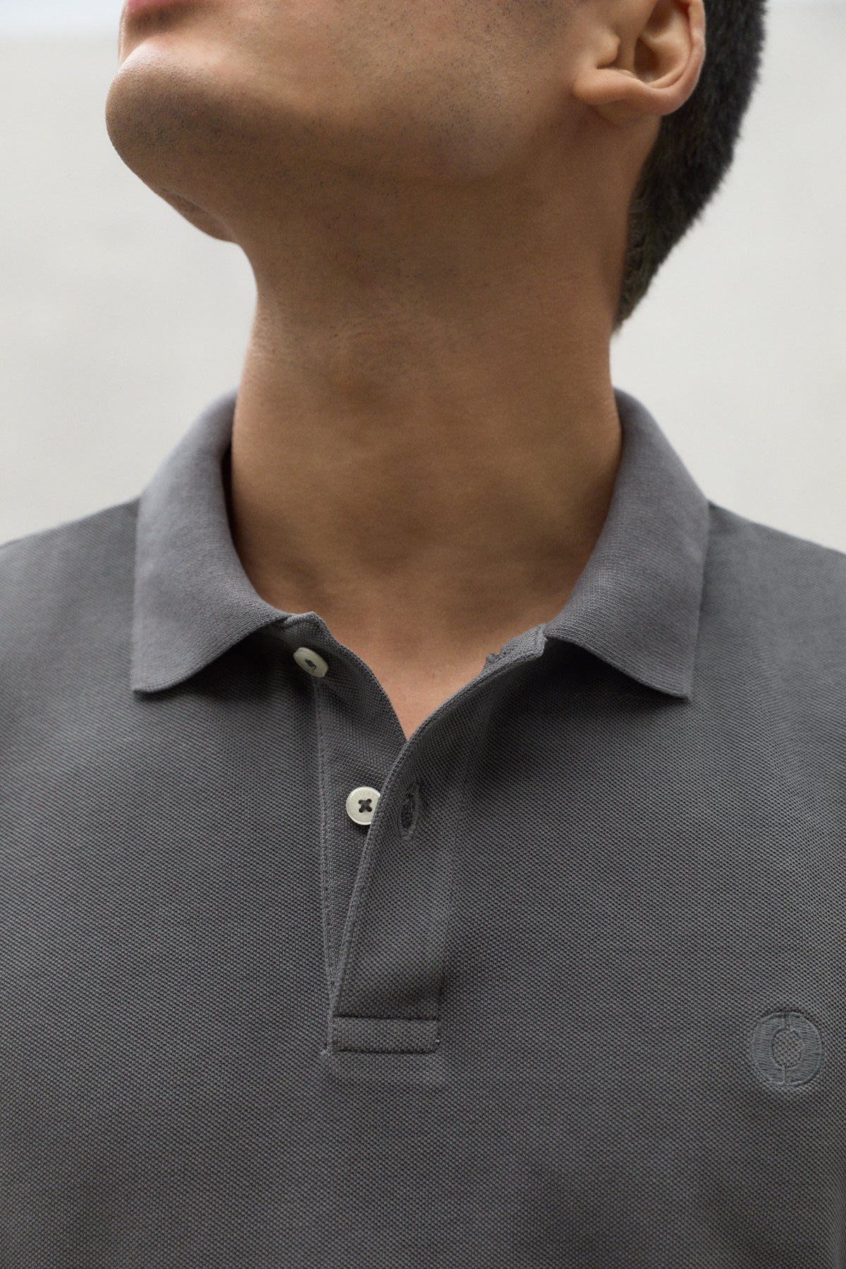 DARK GREY TED PIQUE POLO SHIRT