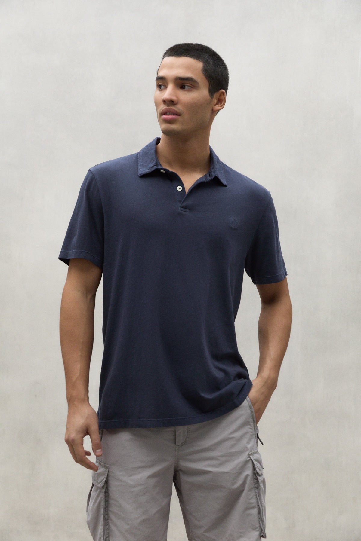 POLO-JERSEY THEO MARINEBLAU