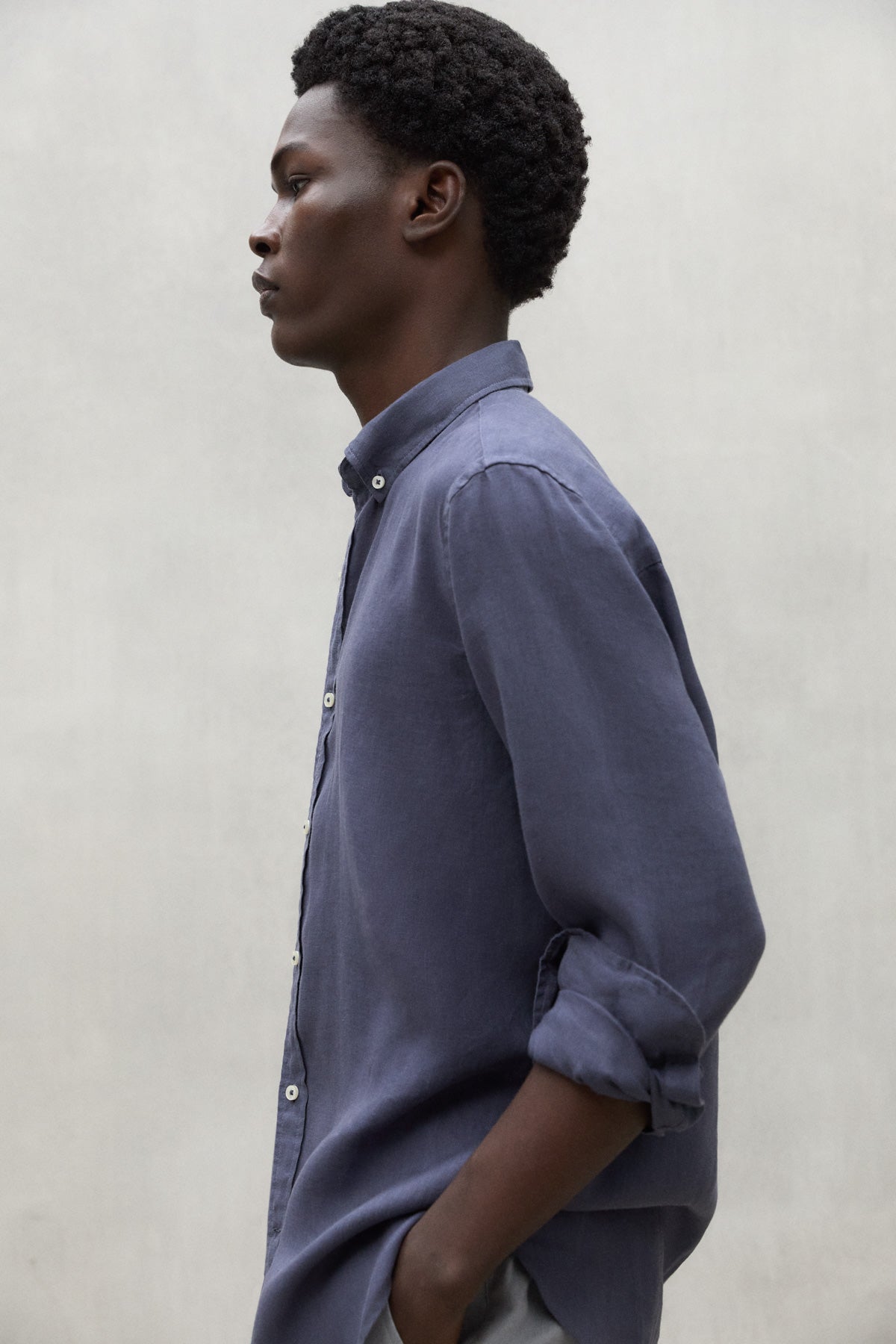 NAVY BLUE MALIBU LINEN SHIRT