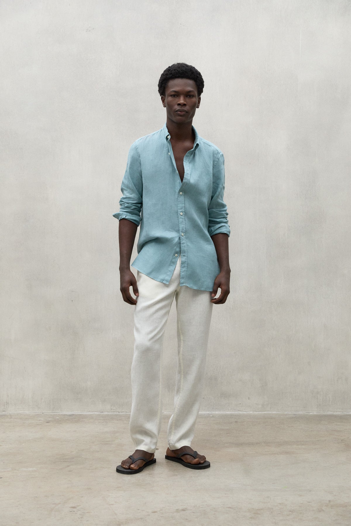 AQUA GREEN MALIBU LINEN SHIRT