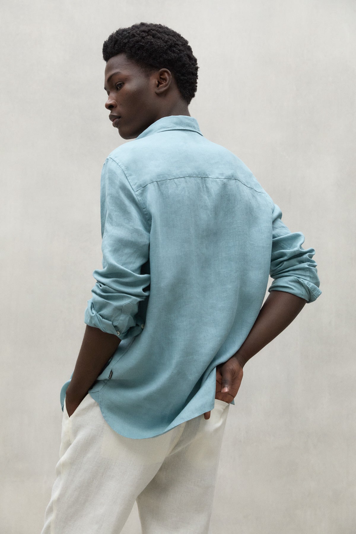 AQUA GREEN MALIBU LINEN SHIRT