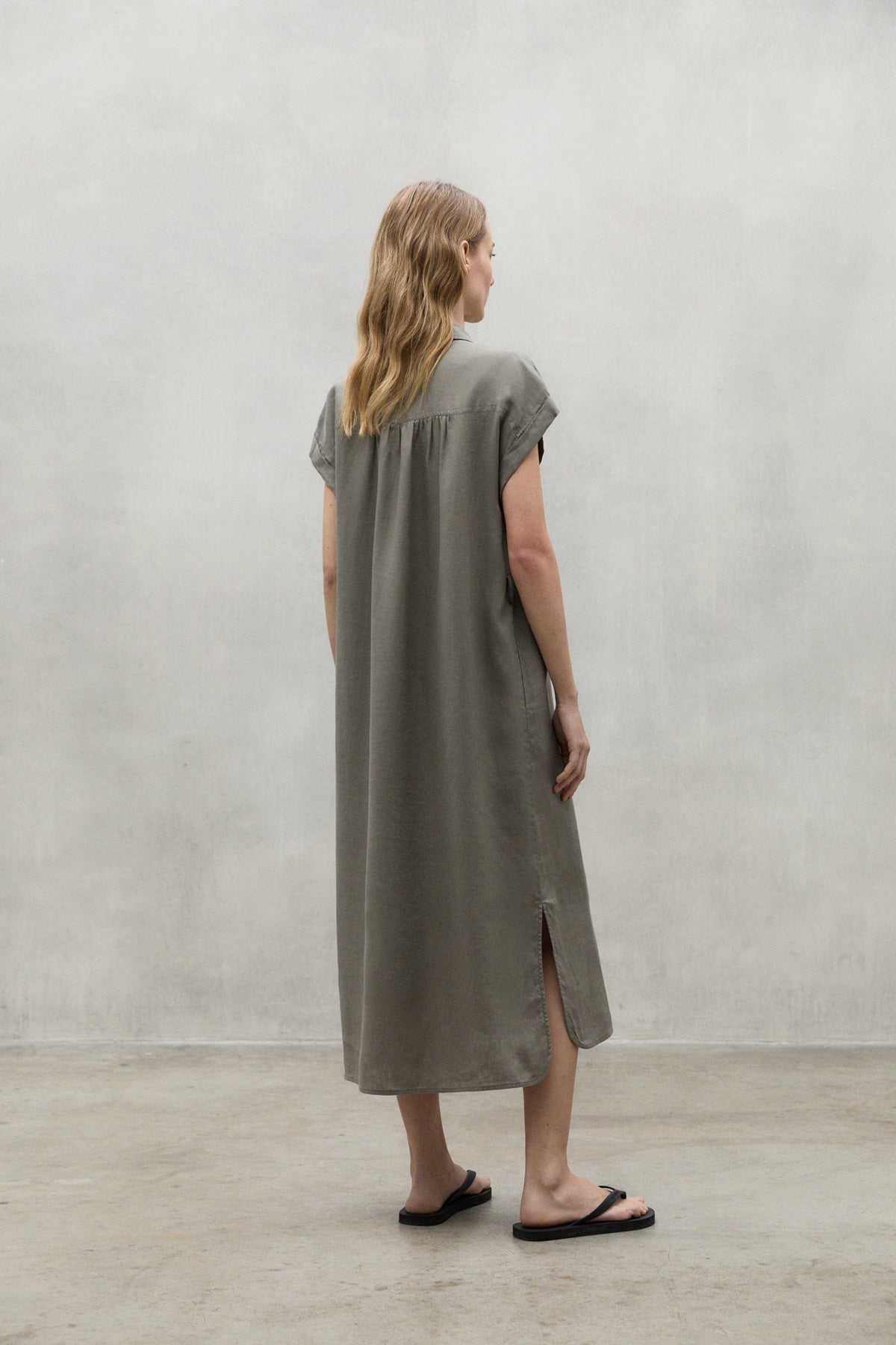 GREY AMATISTA LINEN DRESS