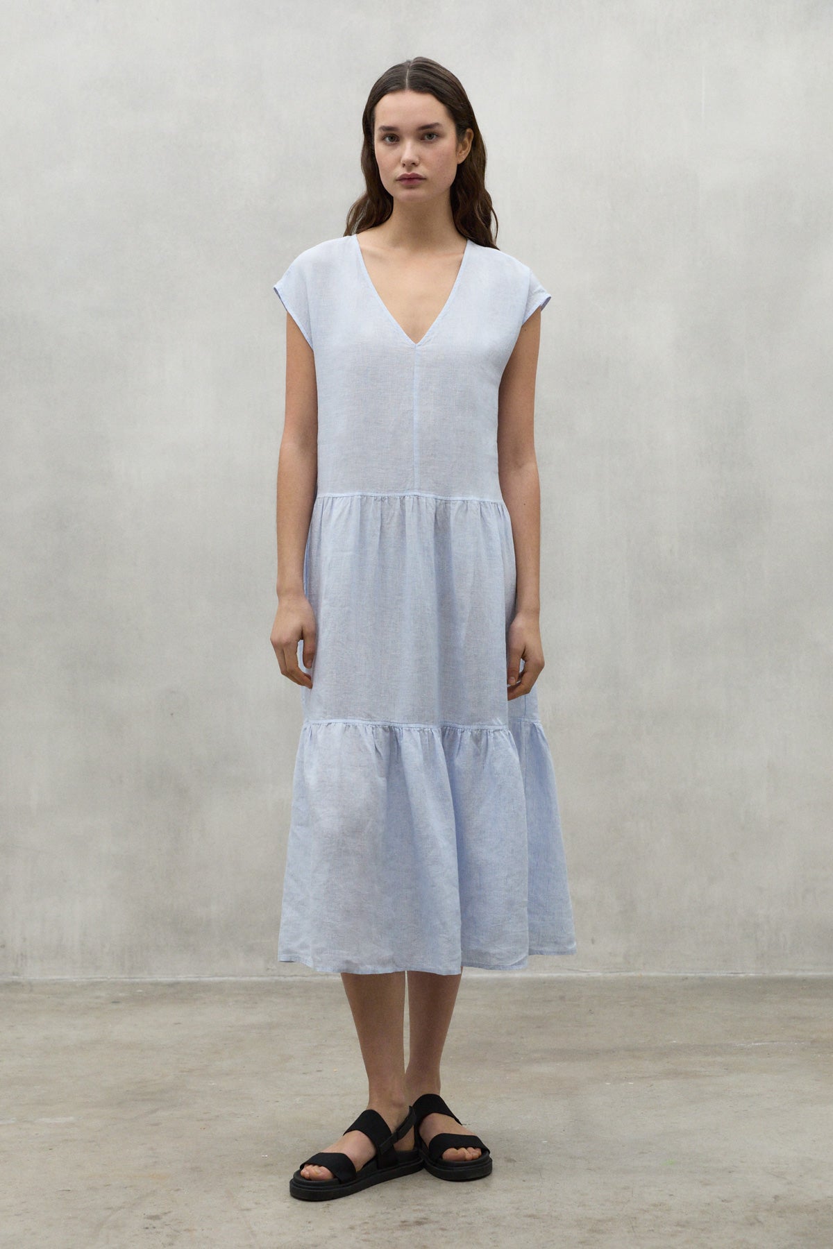 BLUE ARCILLA LINEN DRESS