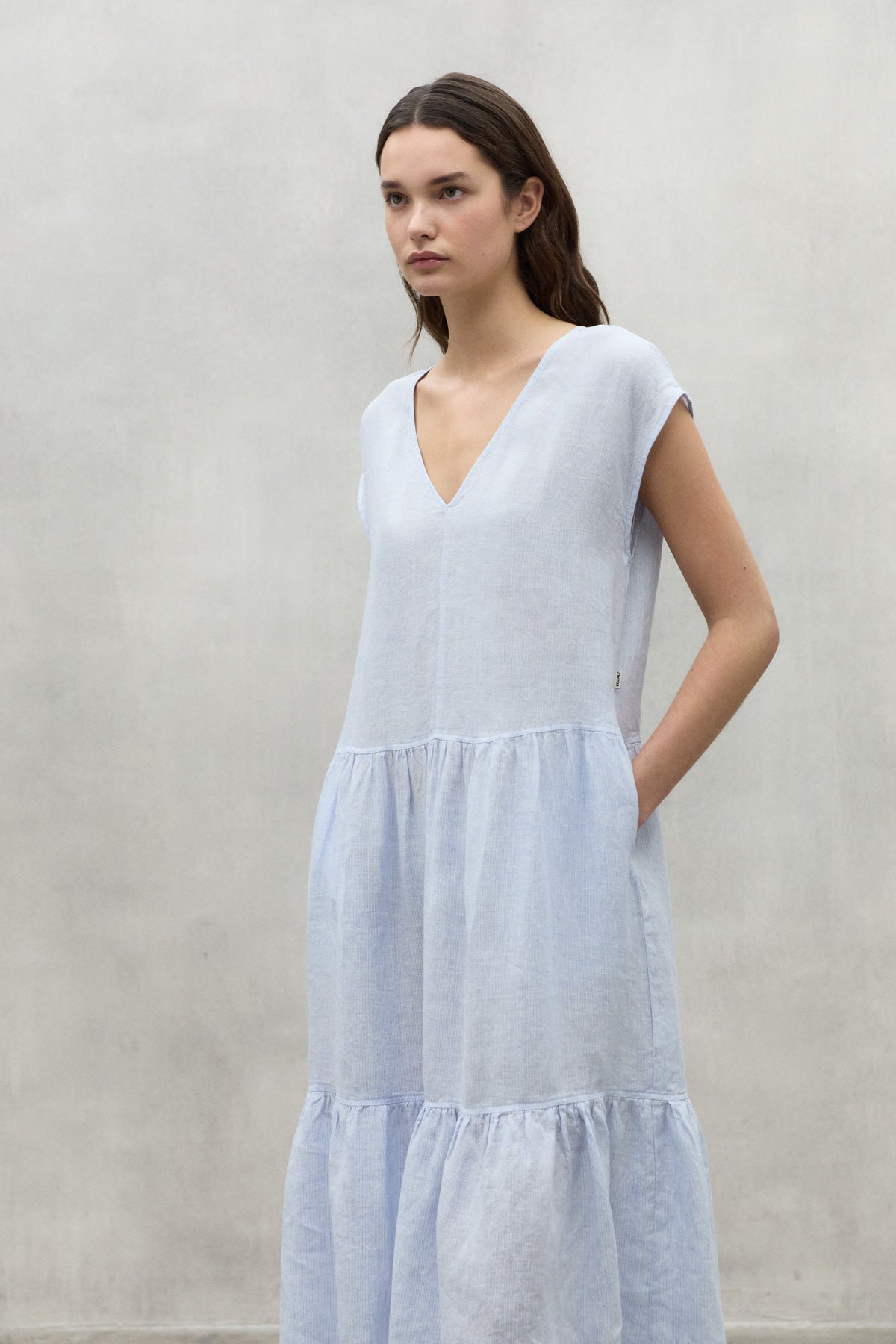 BLUE ARCILLA LINEN DRESS