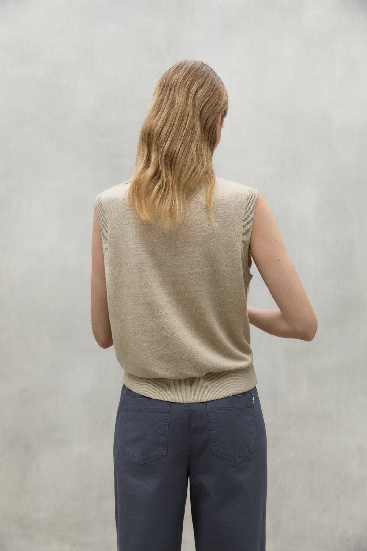 PULLOVER IN MAGLIA DI LINO MELIA BEIGE