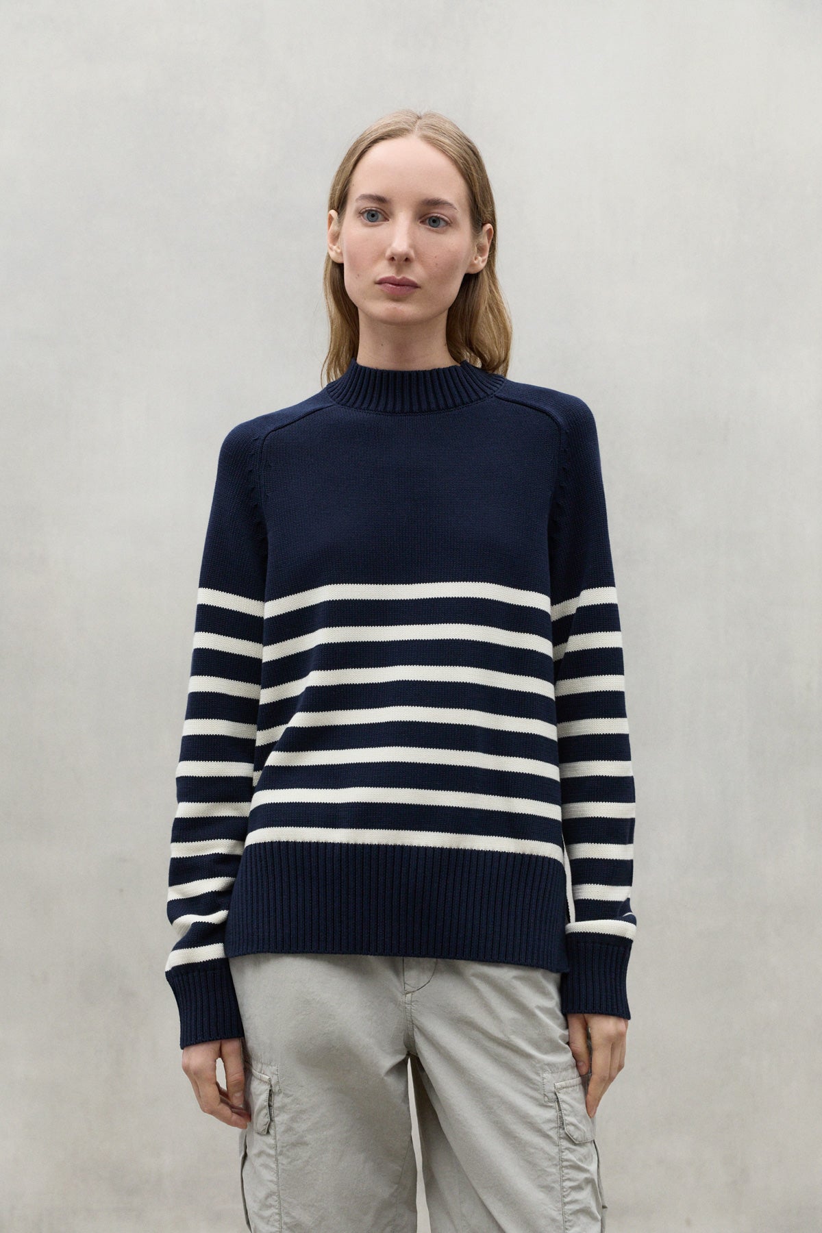 NAVY BLUE MOLIE KNITTED SWEATER