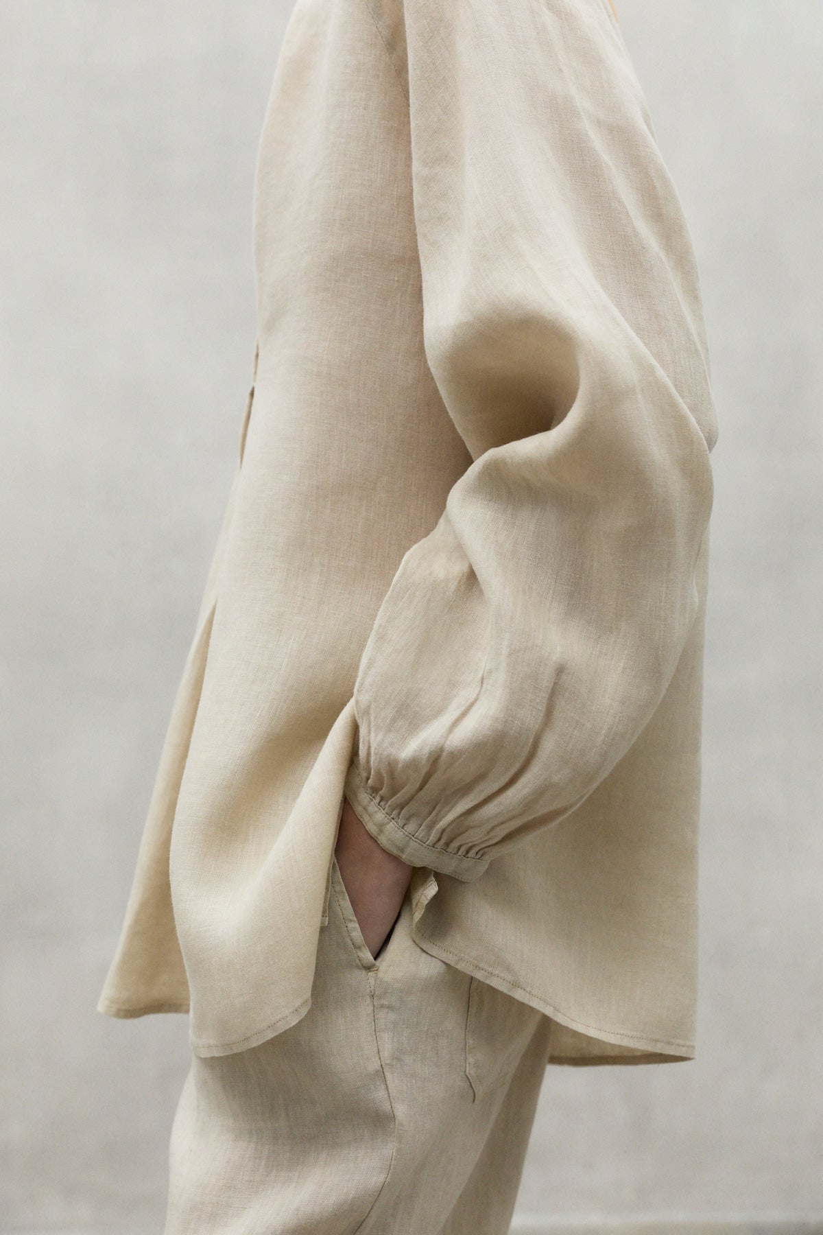 BEIGE LAI LINEN SHIRT