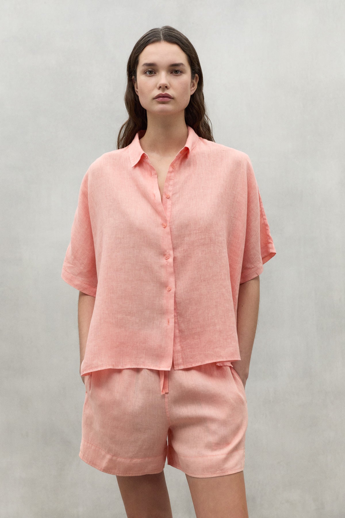 ORANGE MELANIA LINEN SHIRT