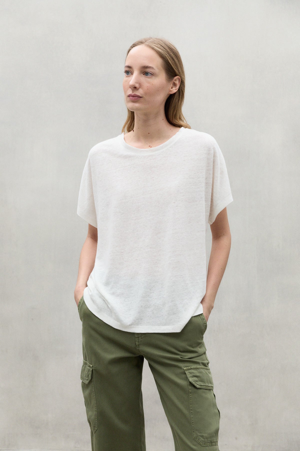 WHITE BOD LINEN T-SHIRT