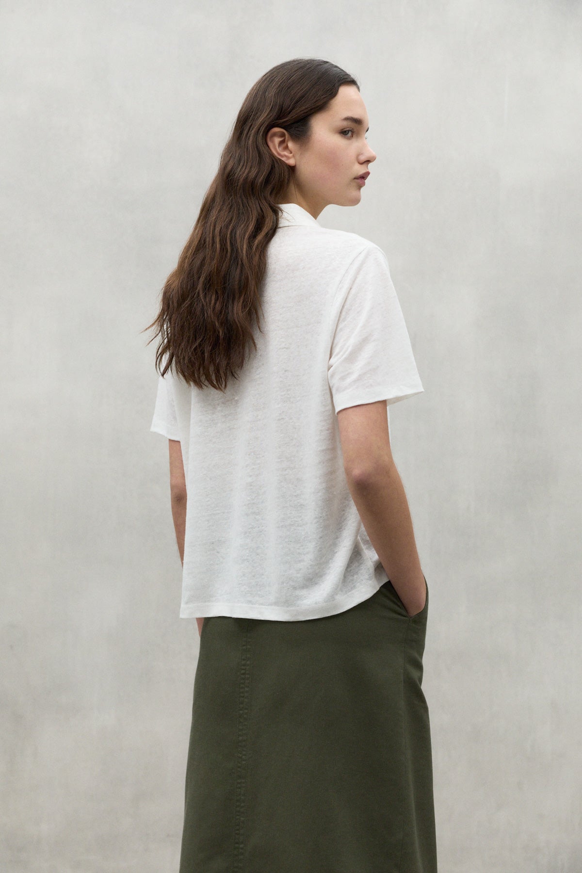 WHITE TROMS LINEN T-SHIRT