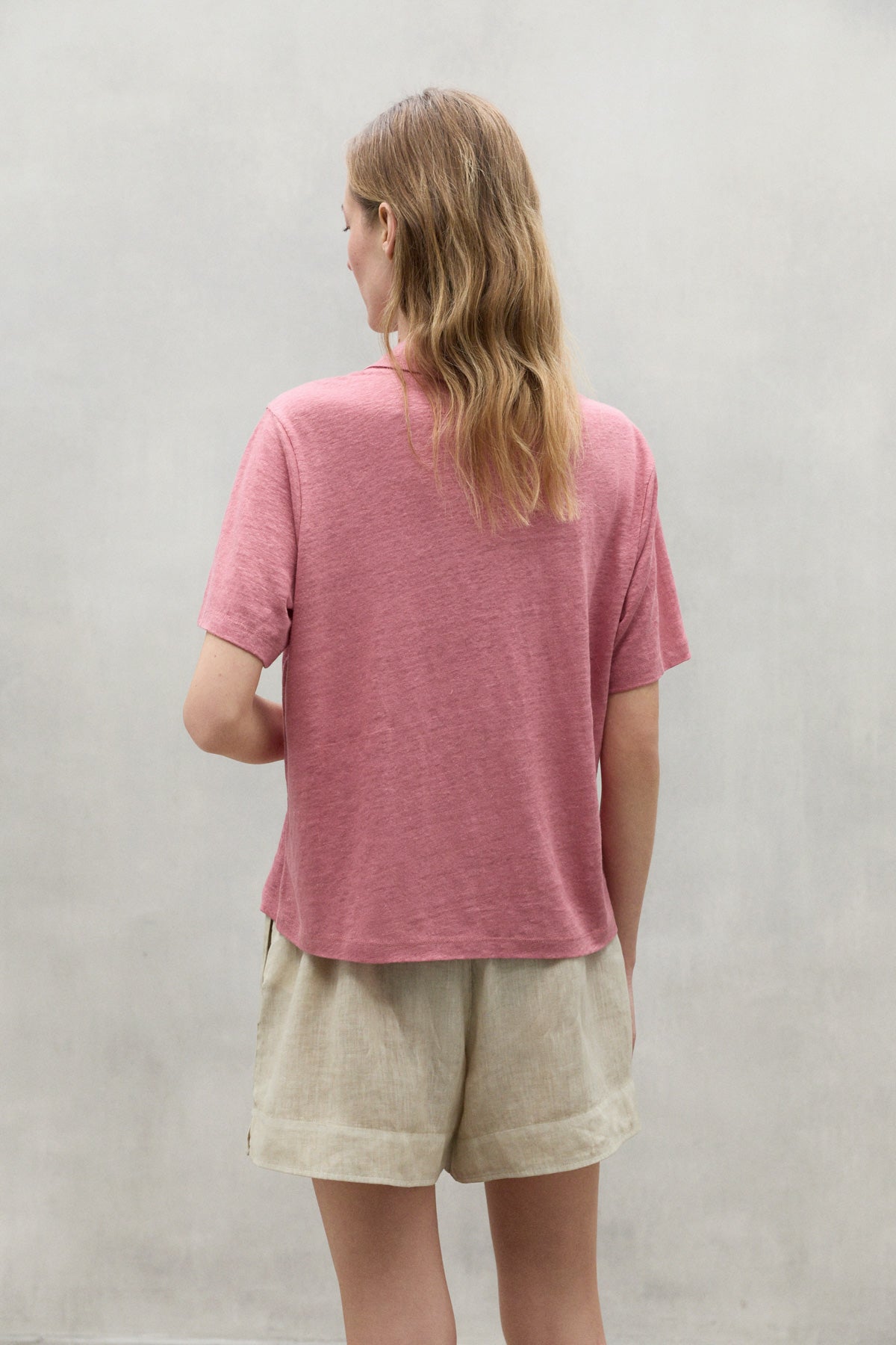 PINK TROMS LINEN T-SHIRT