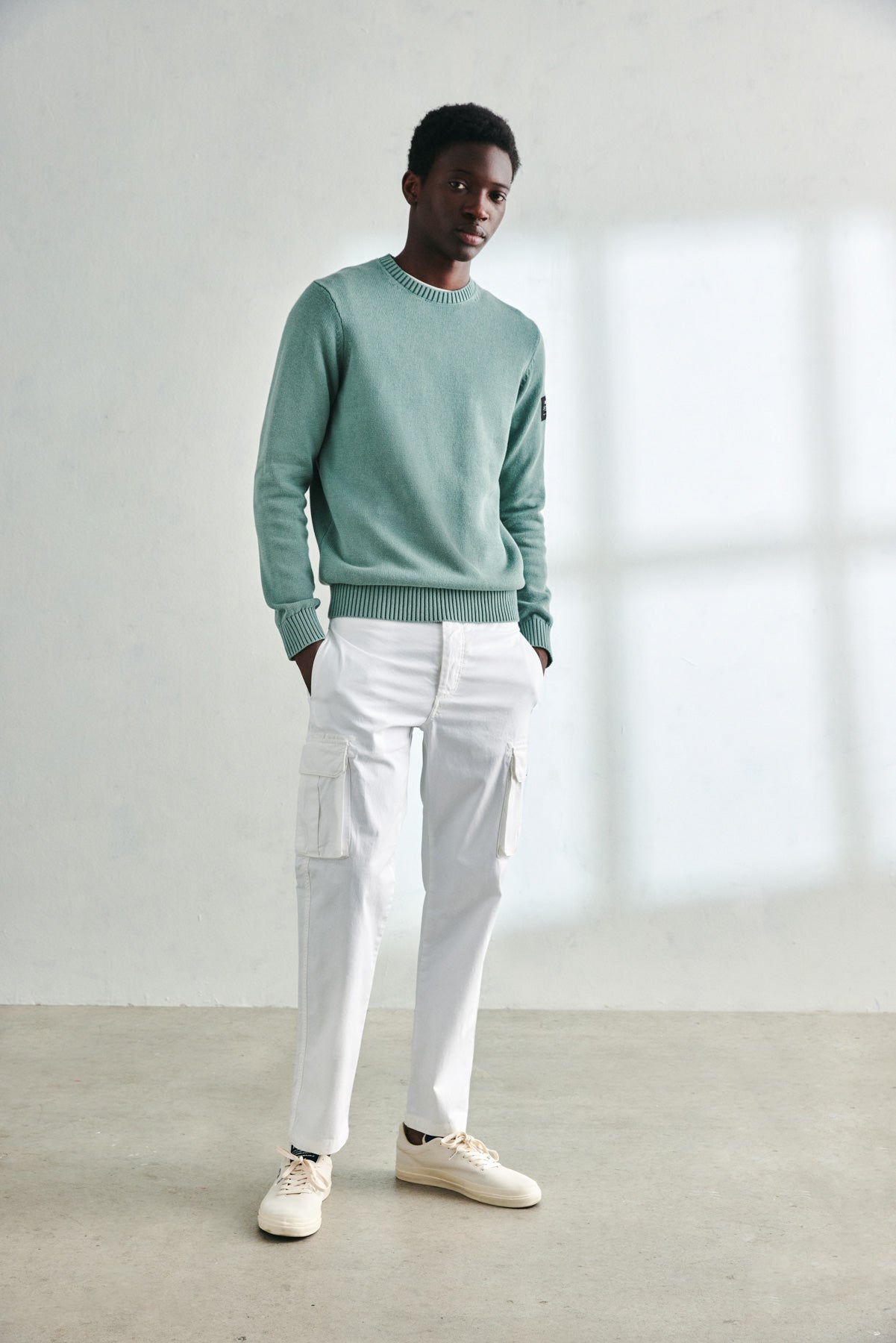 AQUA GREEN TAIL KNIT SWEATER