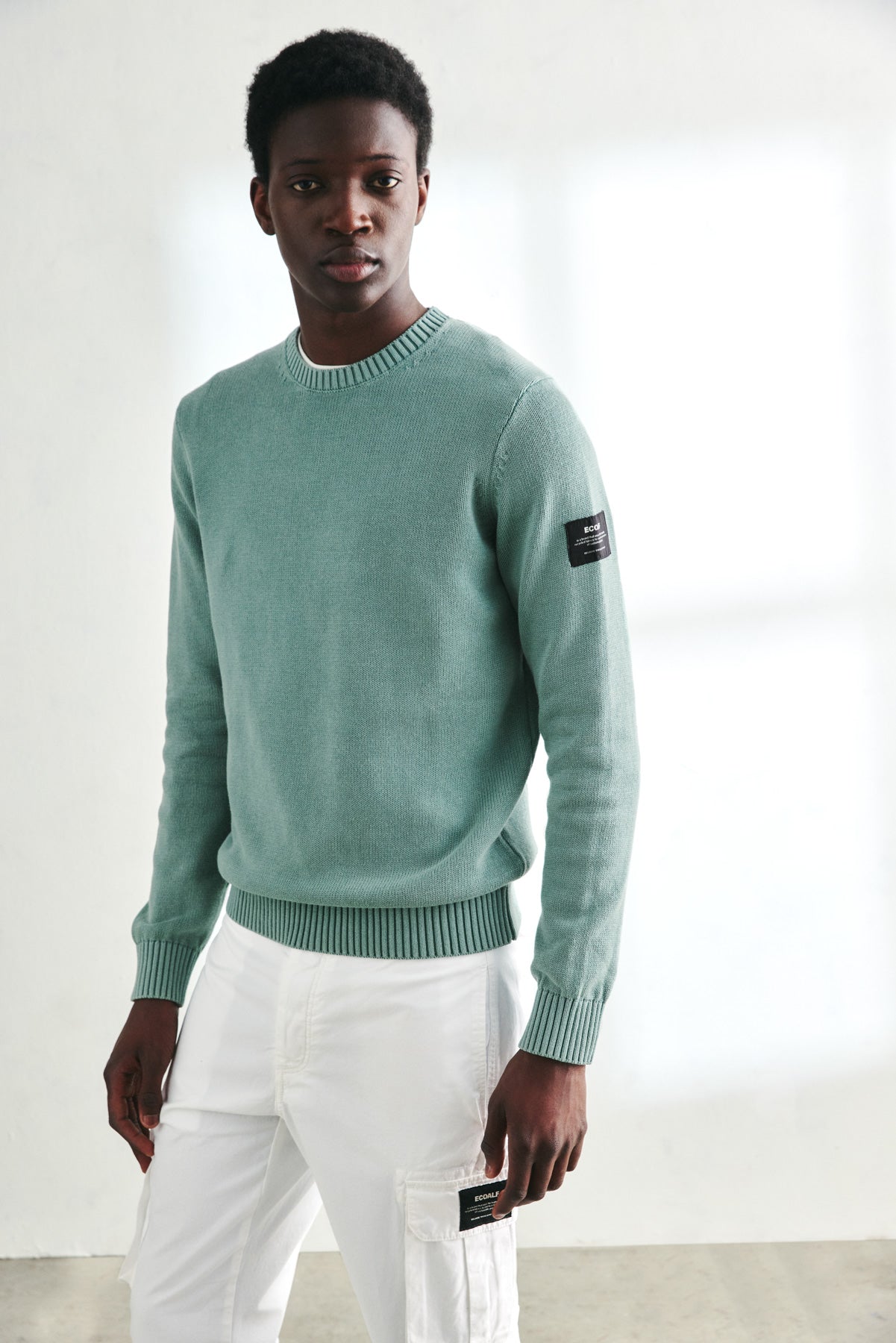 AQUA GREEN TAIL KNIT SWEATER