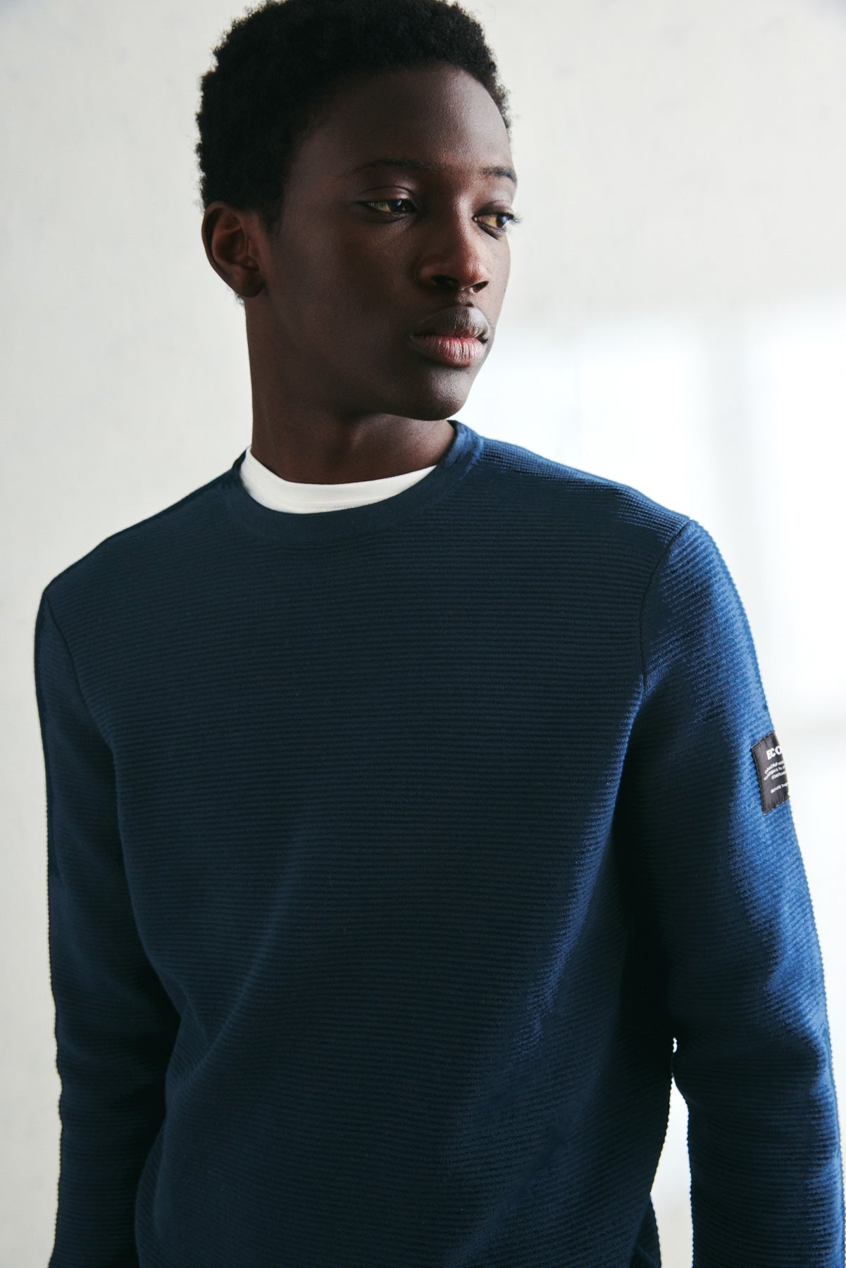 PULLOVER IN MAGLIA OTTO BLU MARINO