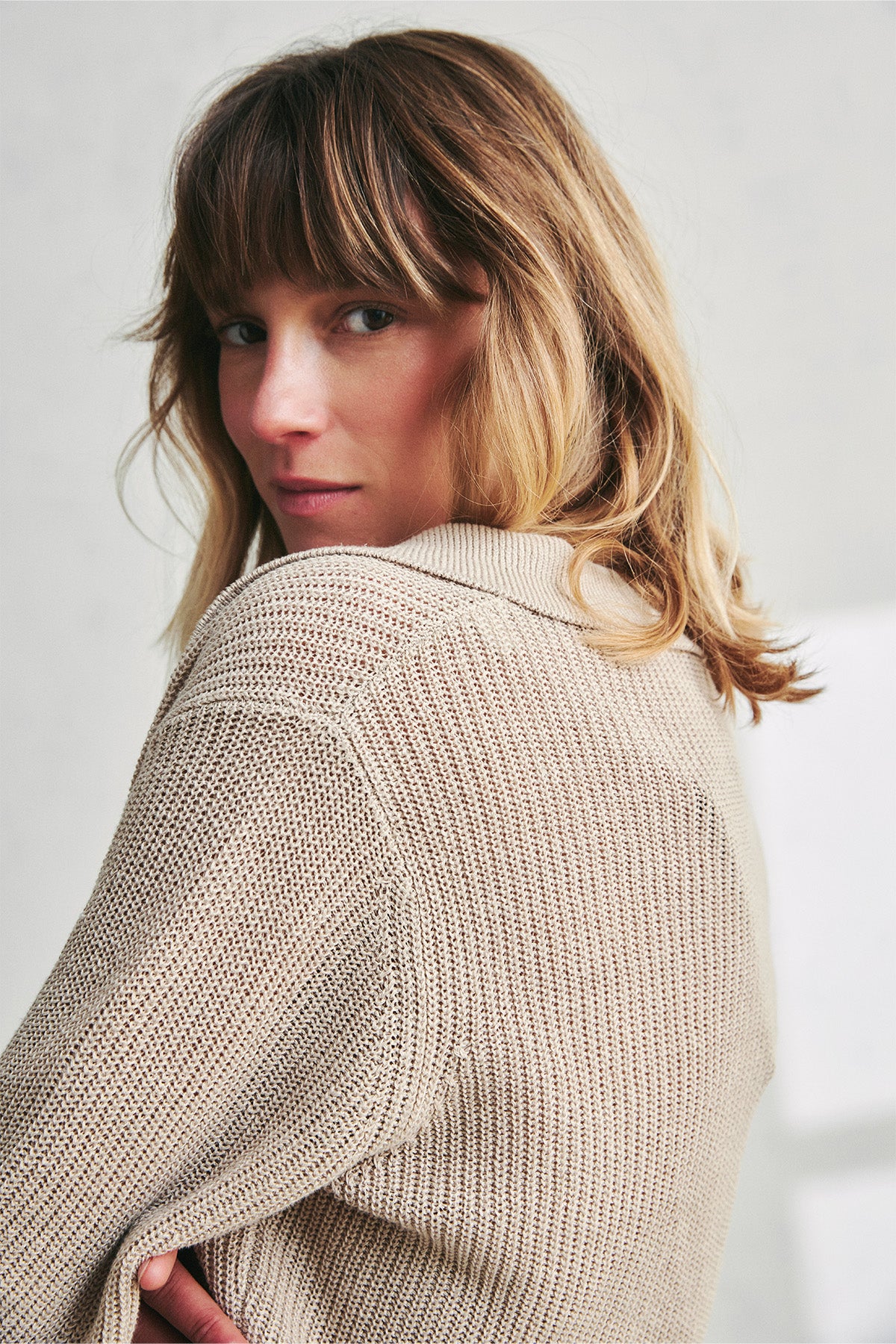 PULLOVER IN MAGLIA ADELFA BEIGE