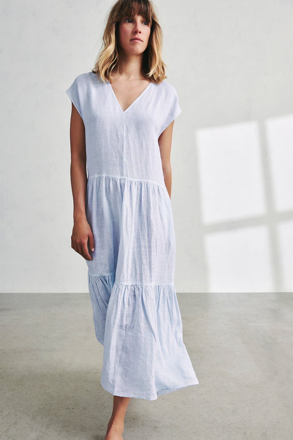 BLUE ARCILLA LINEN DRESS