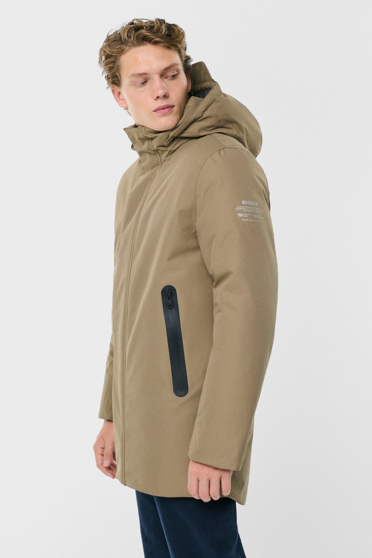 Abrigo de invierno cruzado grafito para hombre con cuello alto extraíble  adicional Bolf 8805 GRIS GRAFITO