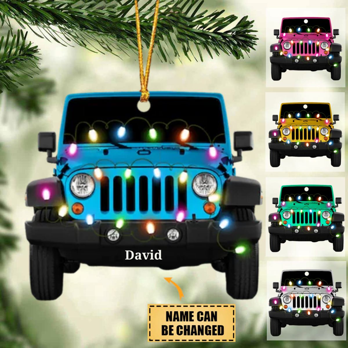 Personalized Wrangler Off-Road Car Acrylic Christmas Ornament - Podssk