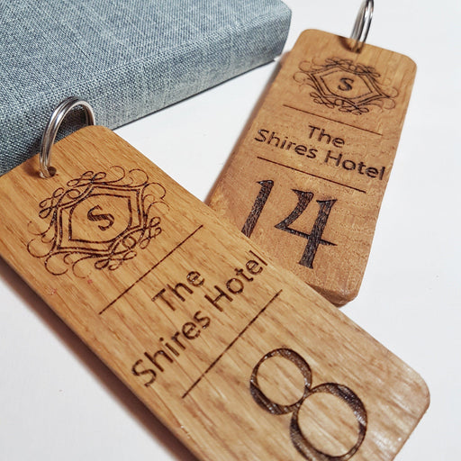 Rectangle Wood Key Chain Custom Engraved Keychain, Airbnb Cabin