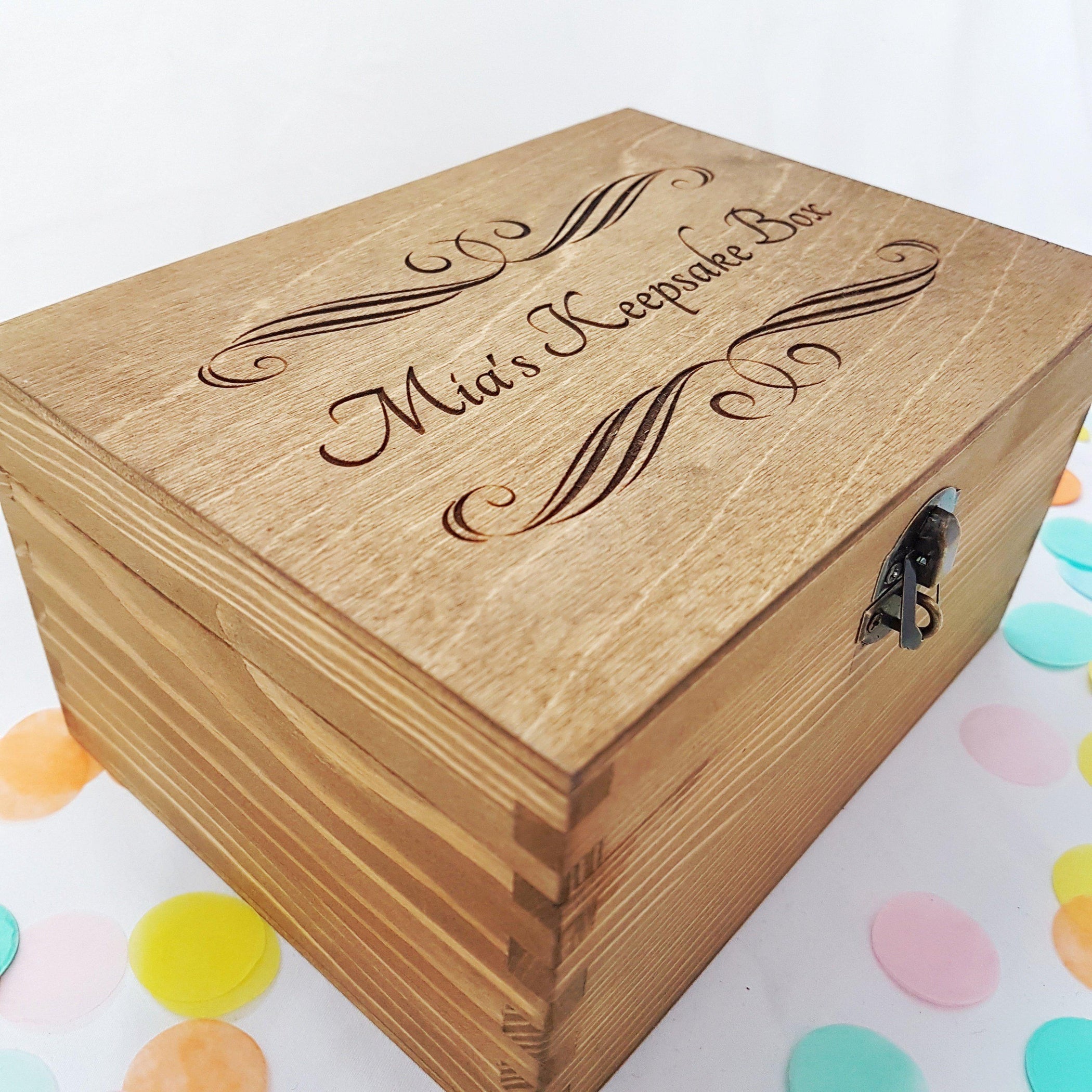 Personalised Engraved Wood Box I Make Memento