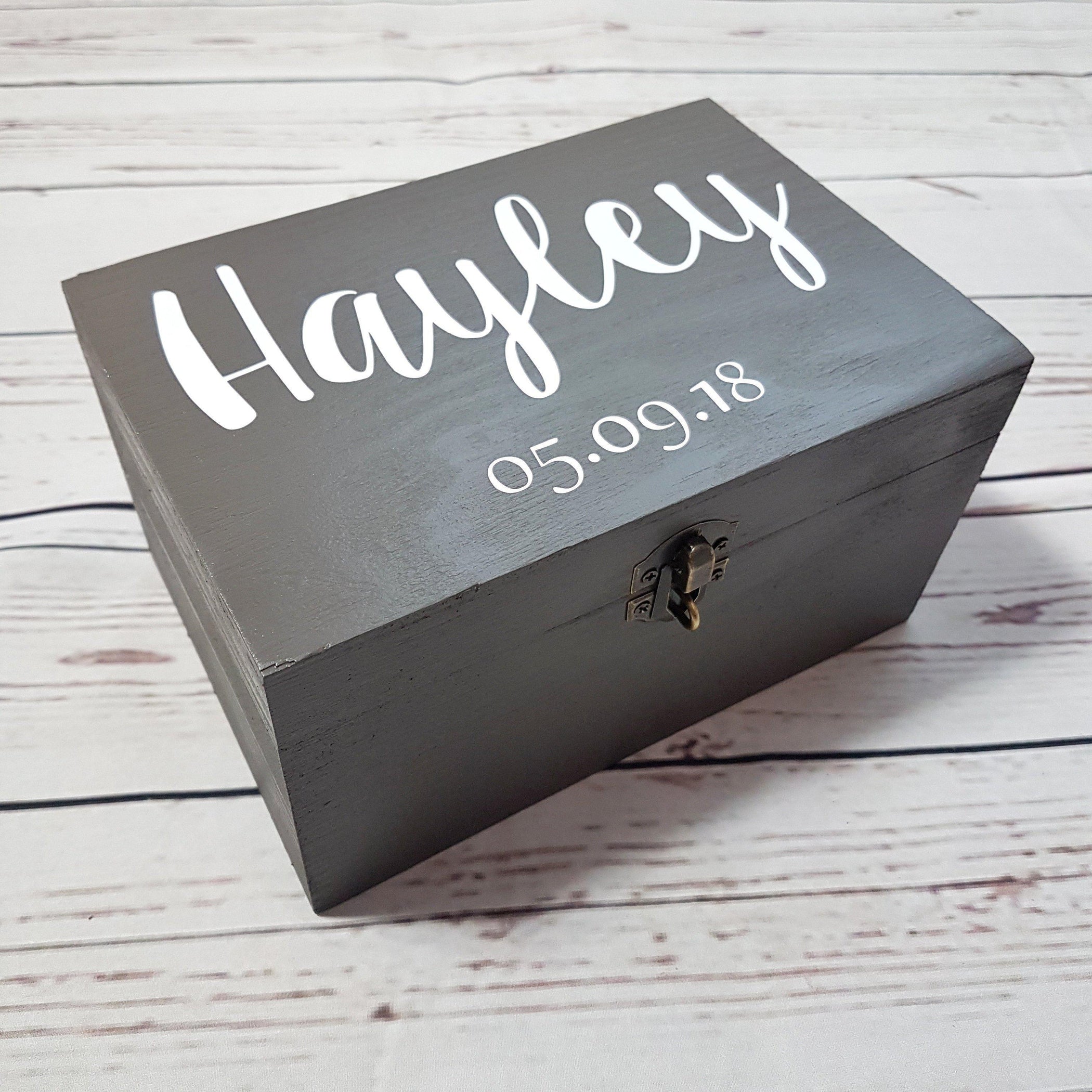 Personalised Name Date Box I Make Memento