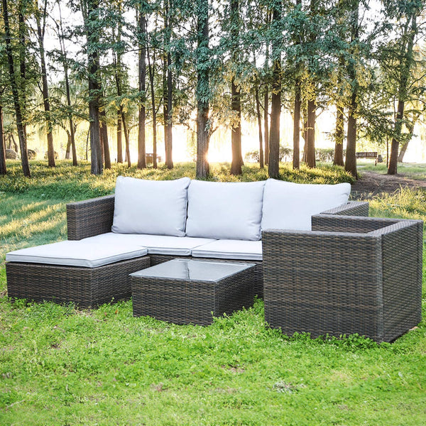 5PC Rattan Modular Corner Sofa