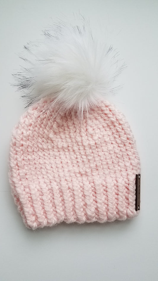 Two Tone Thick Knitted Winter Pom Beanie – 2040USA