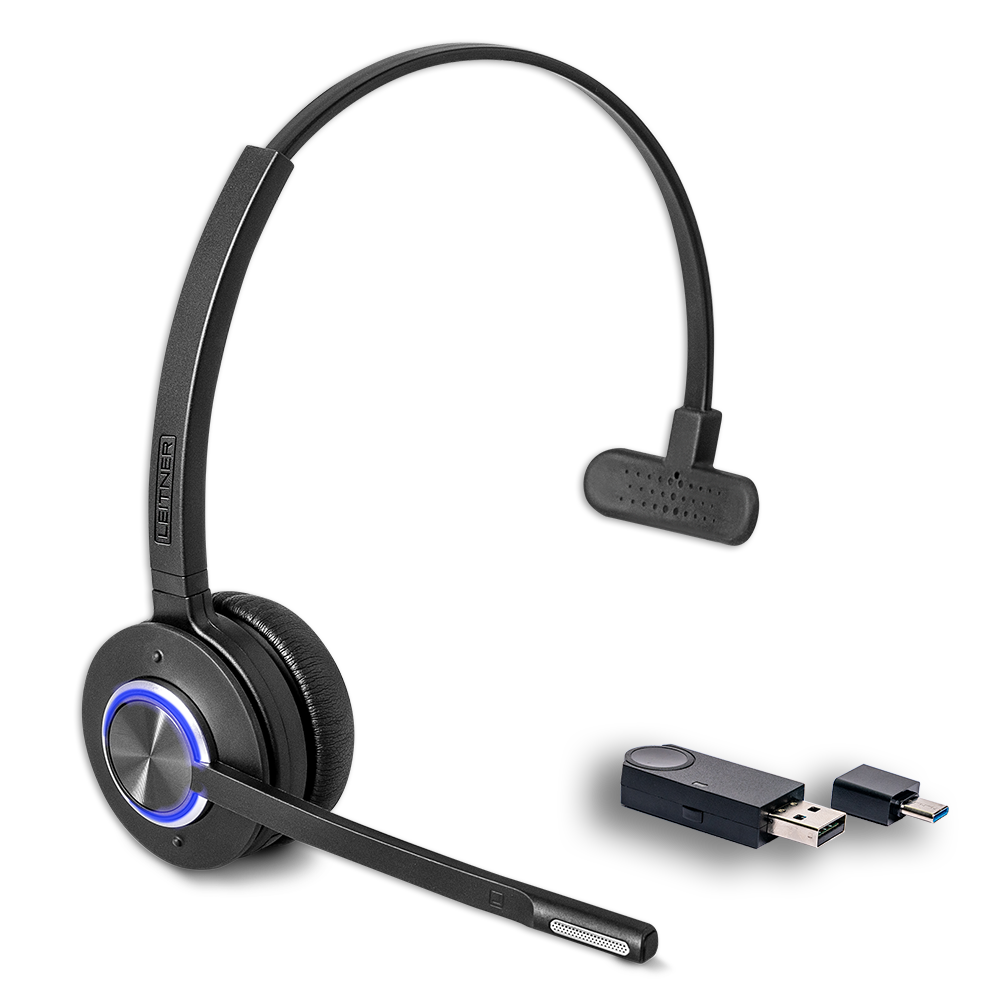 Leitner LH470 Wireless Computer Headset – USB Dongle