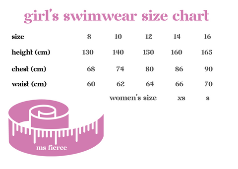 Ms Fierce Sizing Chart