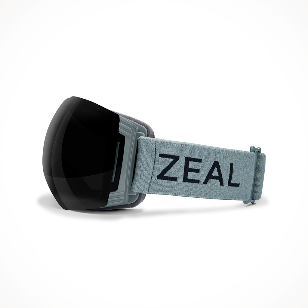 Zeal Cloudfall XL Spuce Dark Grey Sky Blue Mirror Goggle 2025 Left