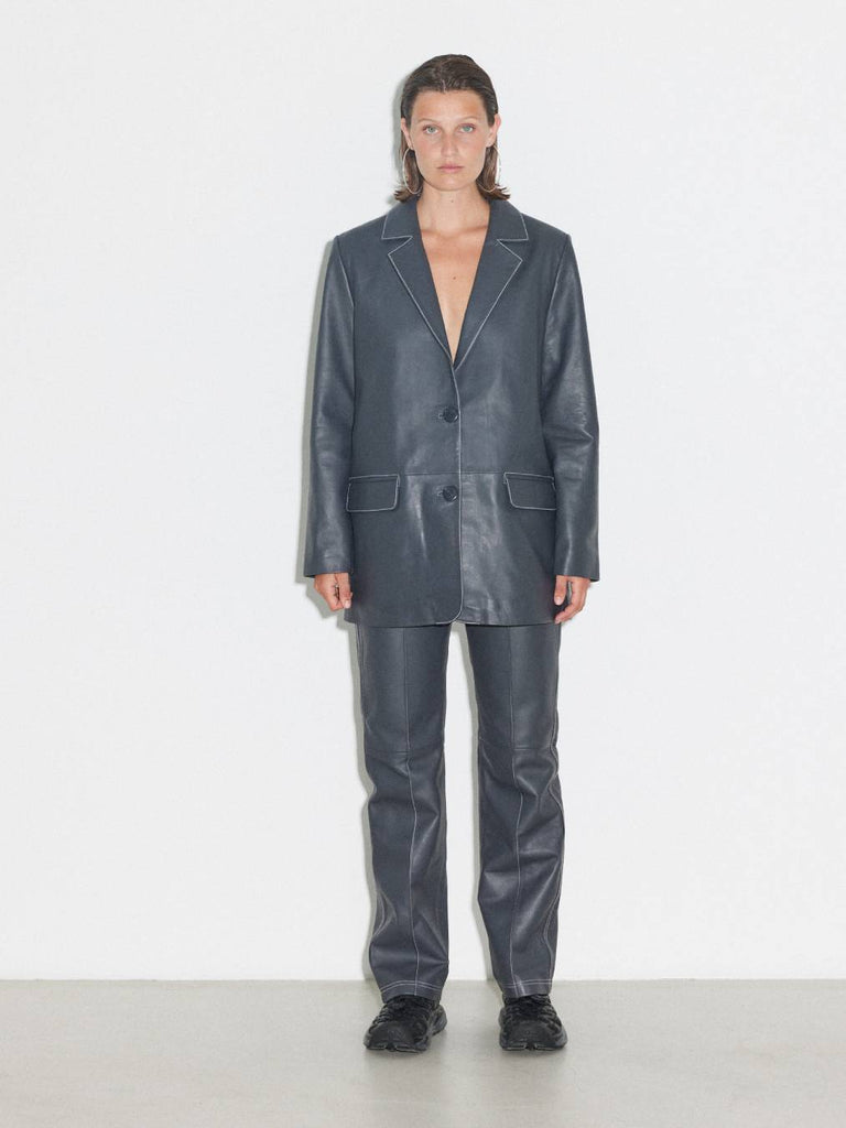 Hosbjerg Nana Leather Blazer – jackets & coats – shop at Booztlet
