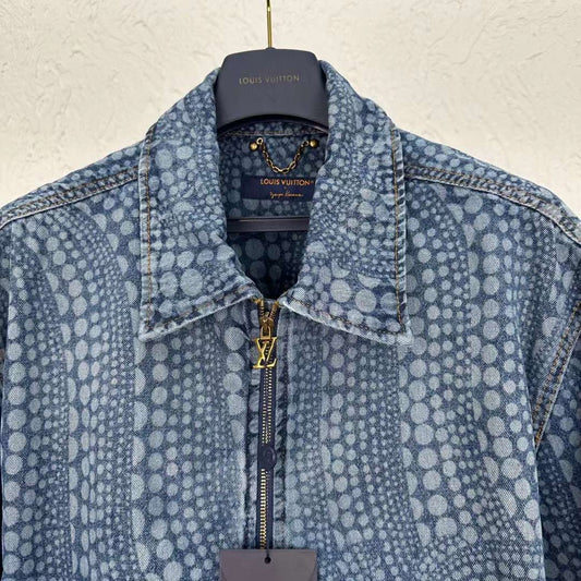 Louis Vuitton® LV X Yk Infinity Dots Denim Shirt Indigo. Size 5XL