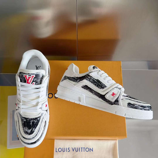 Louis Vuitton LV Trainer Sneaker Monogram Denim White Black – UN ATELIER