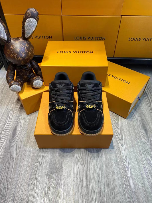 Buy Louis Vuitton Trainer 'Black Grey Rhinestones' - 1AA6PU - Black