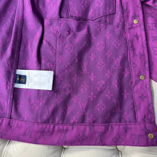 LOUIS VUITTON Monogram Denim Workwear Jacket Oil. Size 46