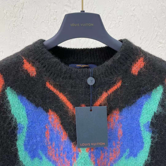 Louis Vuitton LV Butterflies Crewneck Sweatshirt, Navy, M