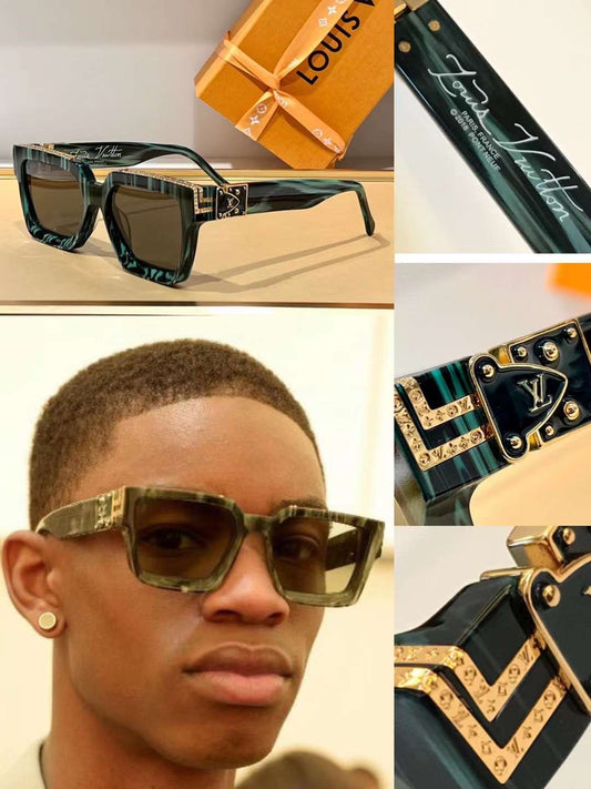 Louis Vuitton 1.1 Millionaire Sunglasses Blue Marble/Gunmetal Gray – The  Accessory Circle by X Terrace